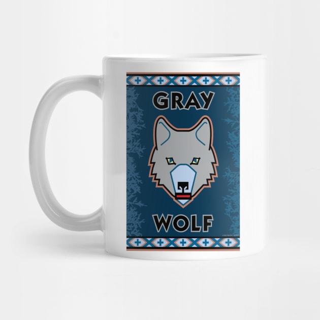 Cunning Gray Wolf Crest by Mindscaping